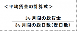 平均賃金の計算式